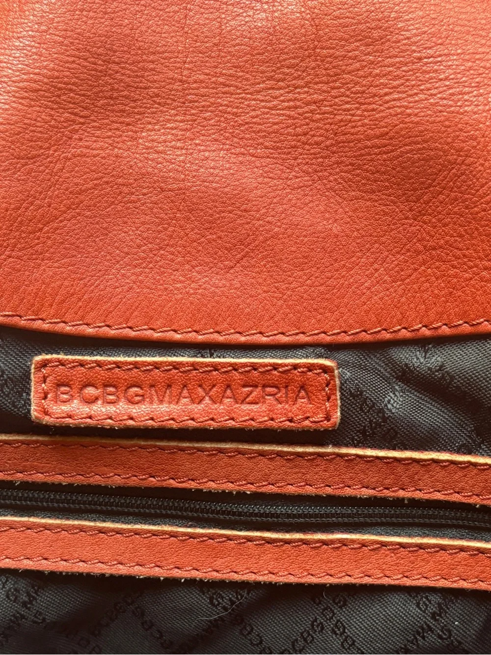 BCBGMaxAzria Rusty Red very soft leather slouchy hobo tote silver hardware